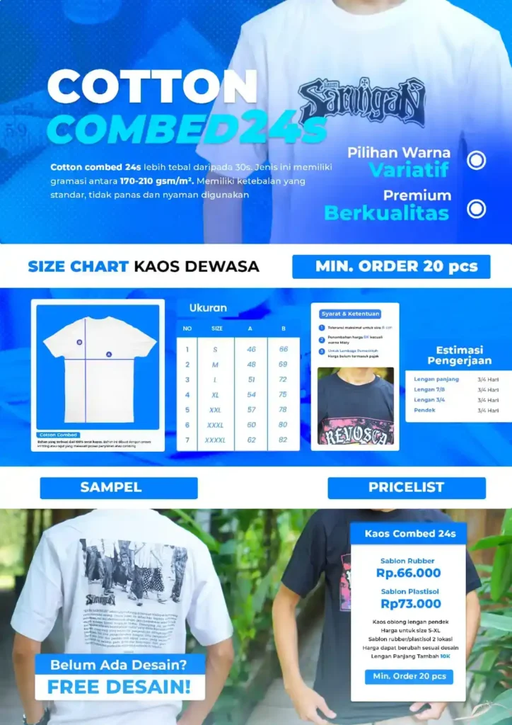 sizechart kaos