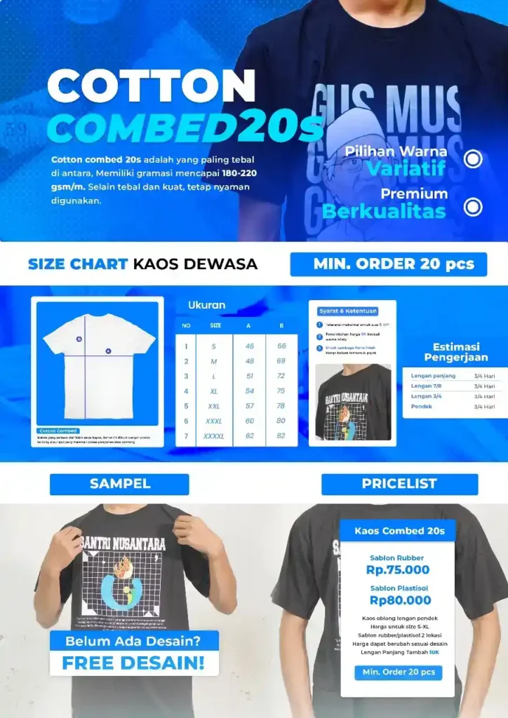 sizechart kaos