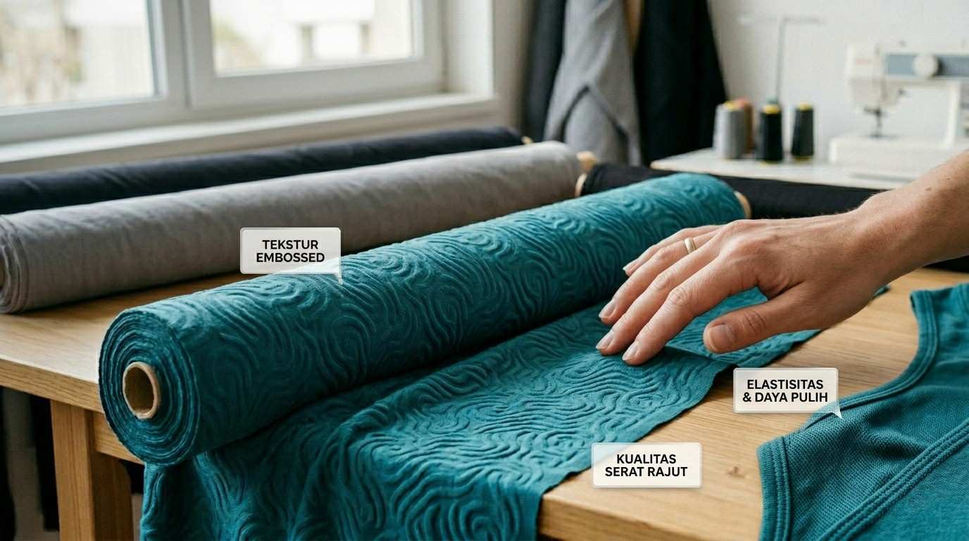 karakteristik bahan jersey embos